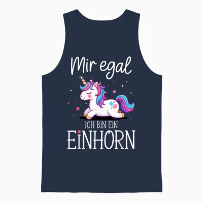 Mir Egal Ich Bin Ein Einhorn Costume Carnival Fancy Dress Unisex Tank Top - Navy