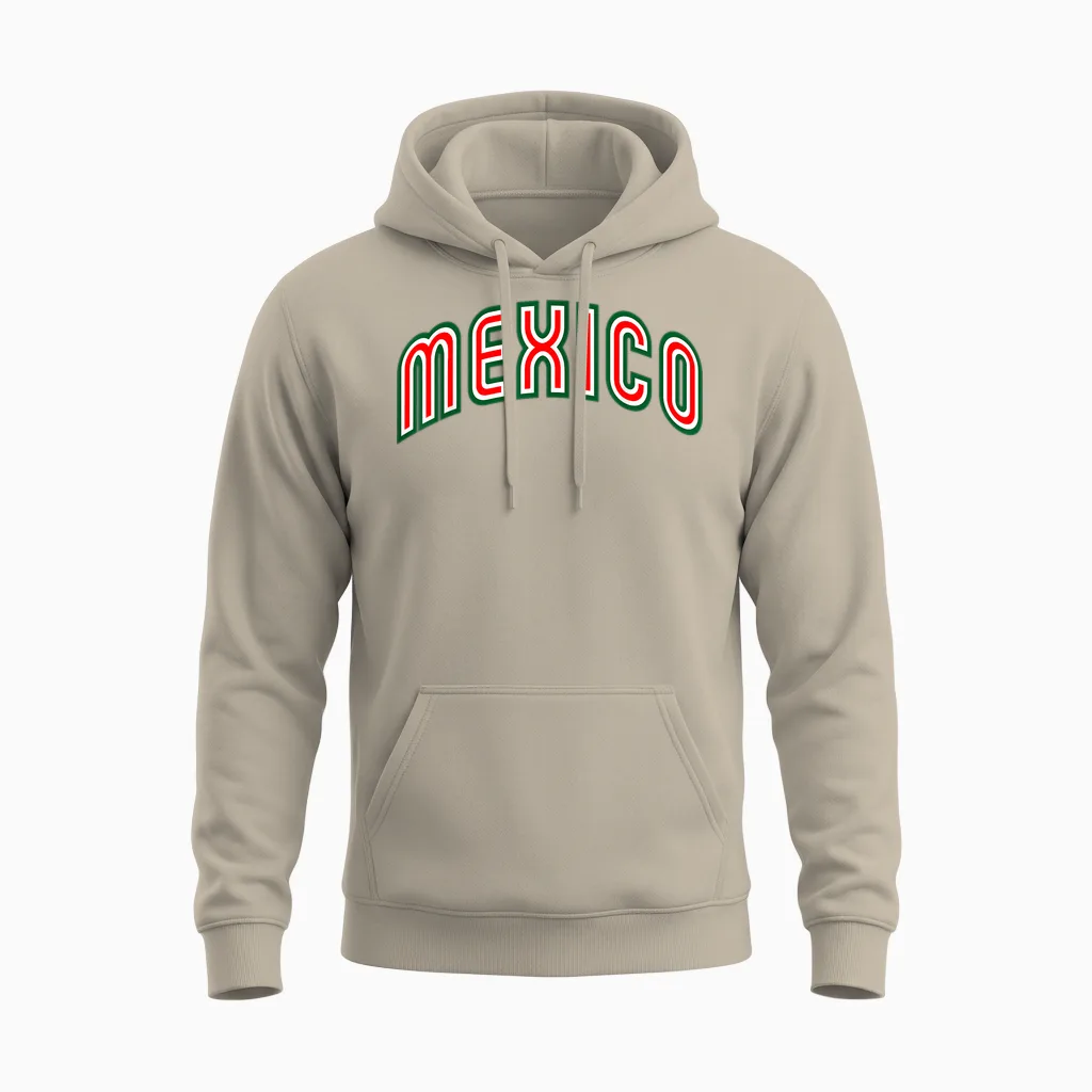 Mexico Flag Mexican Hispanic Siesta Pride Vintage Unisex Hoodie in Sand