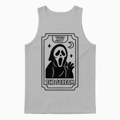 The Scream Tarot Card Xv Unisex Tank Top - Ash