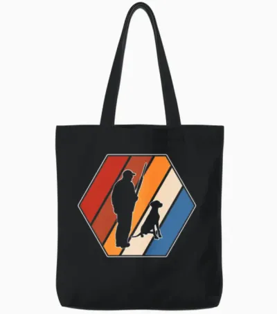 Hunting Retro Tote Bags - Black