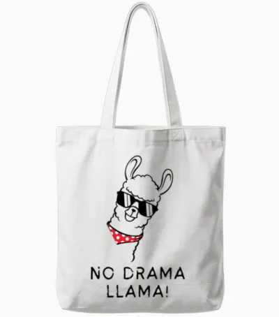 No Drama Llama Tote Bags - White