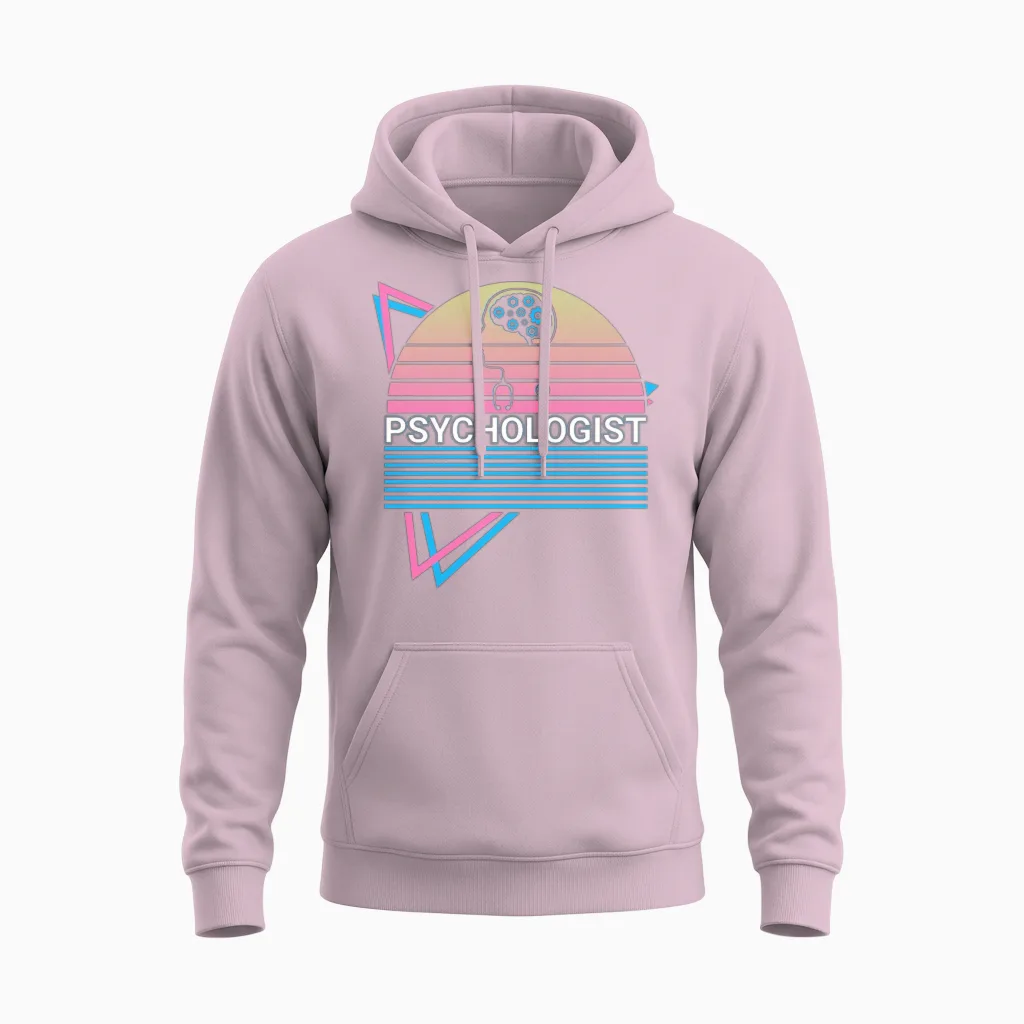 Psychologist Psychology Retro Unisex Hoodie in Light Pink