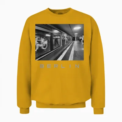 Berlin Souvenir Foto S-Bahn Unisex Sweatshirt - Gold