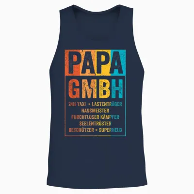 Papa Gmbh Firma Witziger Spruch Unternehmer Vater Familie Unisex Tank Top - Navy