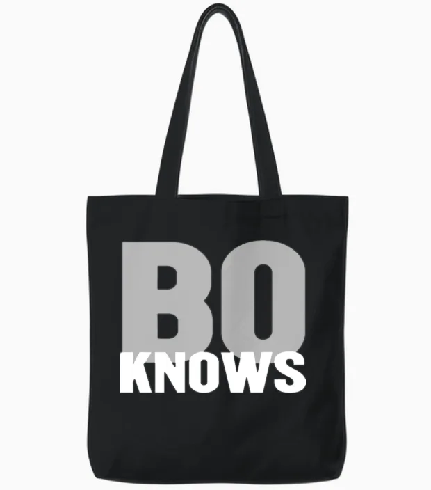 Bo Knows Tote Bags in Black