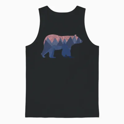 Mountain Bear Unisex Tank Top - Black