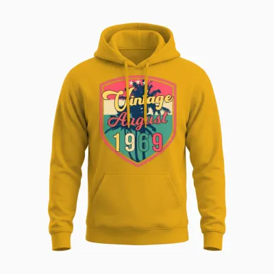 1969 August Retro Unisex Hoodie - Gold