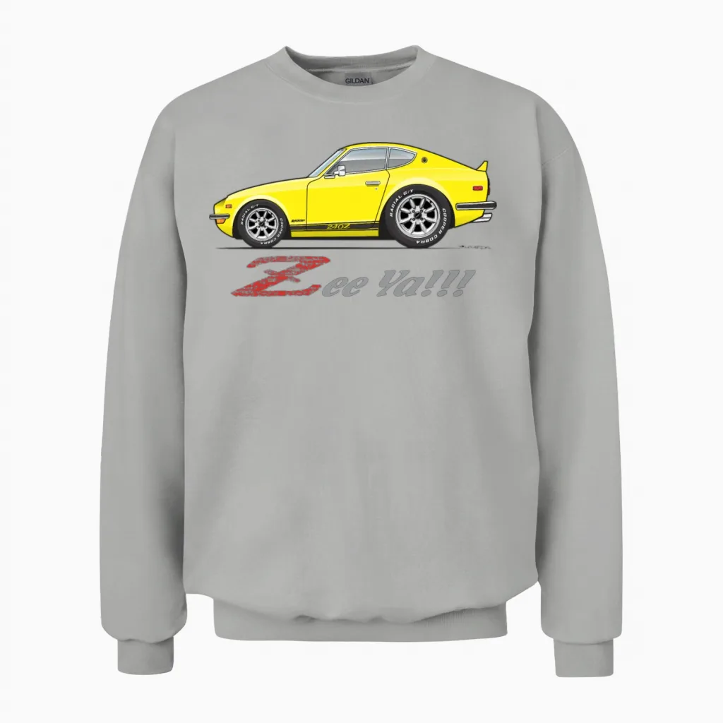 Zee Ya Yellow Unisex Sweatshirt in Ash