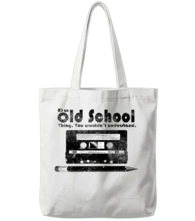 Old School Thing Cassette Retro 80s Tote Bags - White