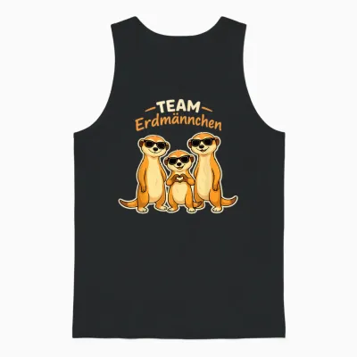 Team Erdmännchen Familie Meerkat Kinder Mädchen Damen Herren Unisex Tank Top - Black