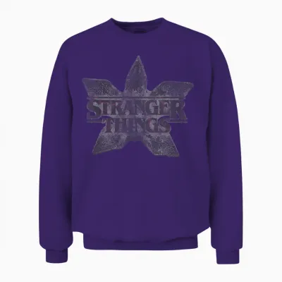 Stranger Things Demogorgon Flower Logo Unisex Sweatshirt - Purple