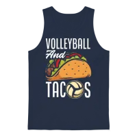 Volleyball and Tacos Funny Volleyball Gift Unisex Tank Top - Navy – 1