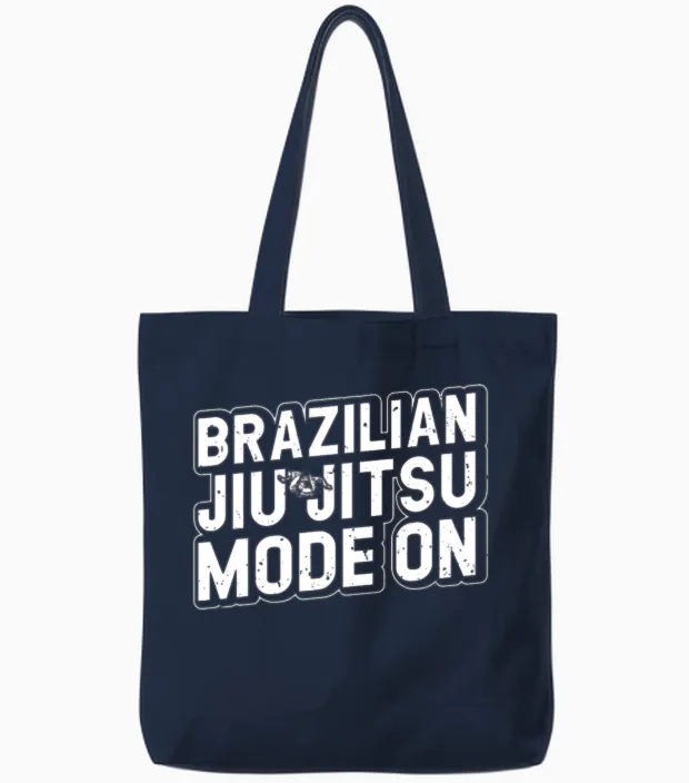 Funny Jiu Jitsu - Brazilian Jiu Jitsu Mode On Tote Bags in Navy