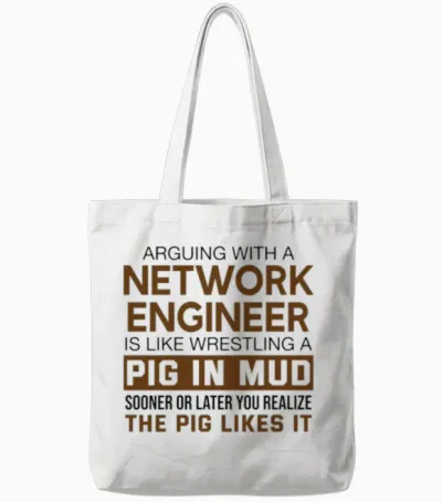 Arguing with a Network Engineer Tote Bags - White