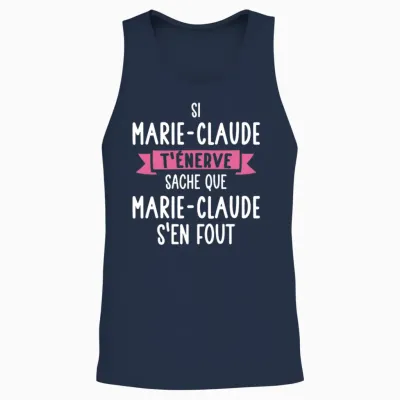 Marie-Claude Women's Gift Humour Personalised Name Unisex Tank Top - Navy