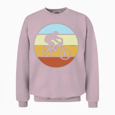 Mountainbike Retro Unisex Sweatshirt - Light Pink