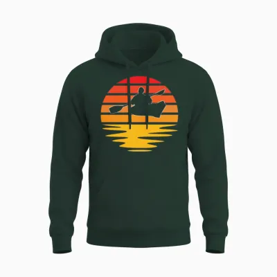 Kayak Retro Unisex Hoodie - Forest