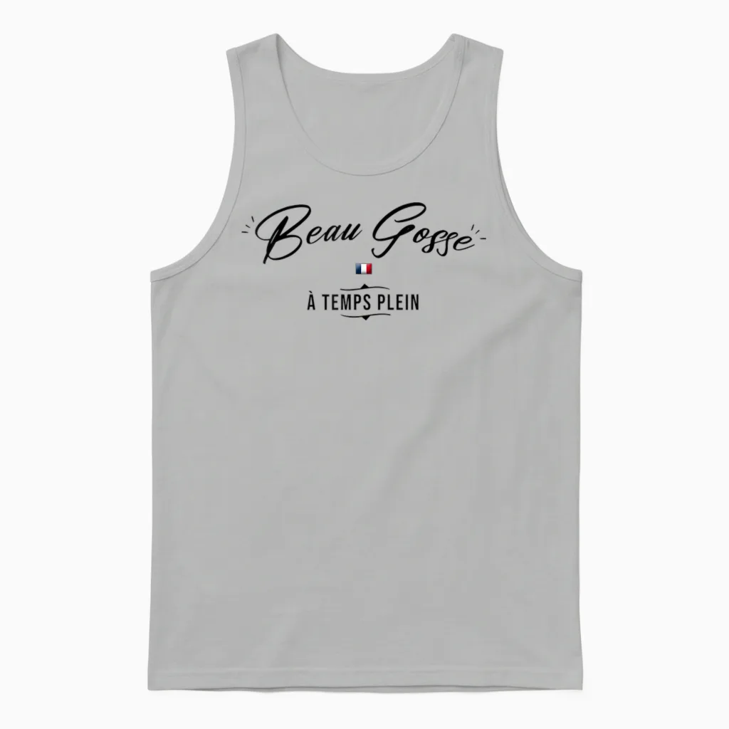 Man Handsome Kid Phrase Quote Funny Humour Gift Man Unisex Tank Top in Ash