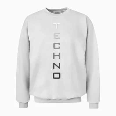 Techno Party Festival Electro Music Tekkno Rave House Trance T-Shirt, Black, S Unisex Sweatshirt - White