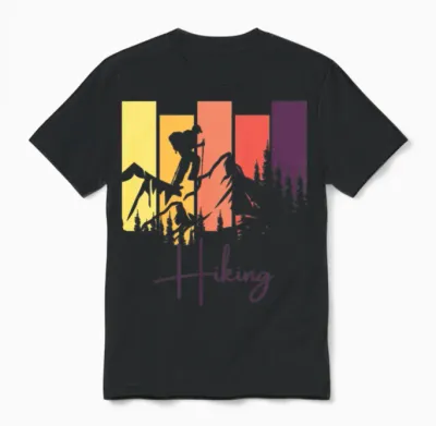 Hiking - Keep Calm and Hike On Unisex T-Shirt - Black