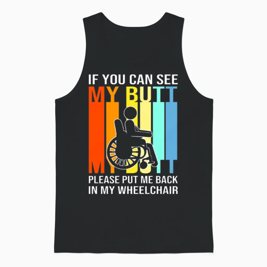 Wheelchair Bound Disabled Handicap Unisex Tank Top in Black