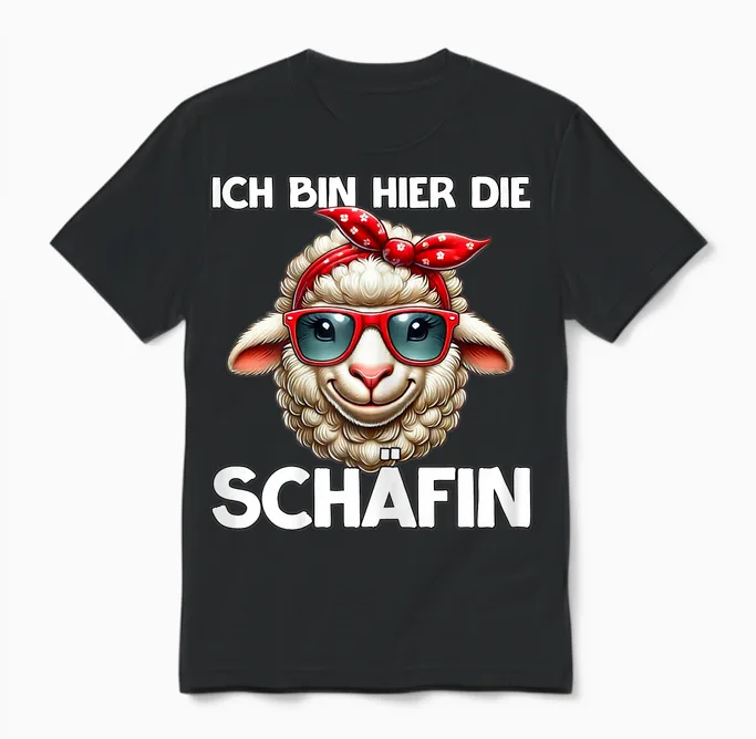 Ich Bin Hier, Die Schäffin, Abteilungsleiterin, Geschenk Unisex T-Shirt in Black