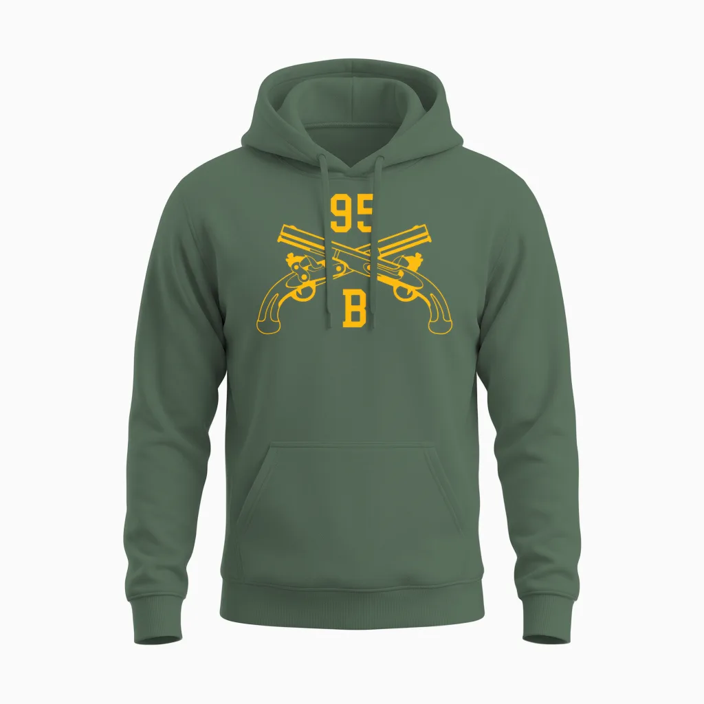 95b Military Police Officer Crossed Pistols T Shir Unisex Hoodie in Military Green