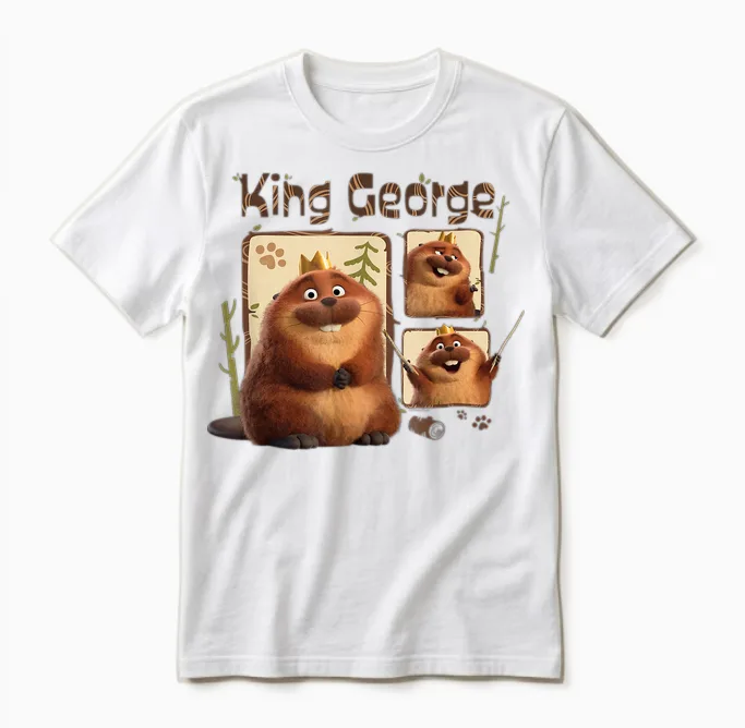 Disney and Pixar's Hoppers King George King of the Beavers Unisex T-Shirt in White