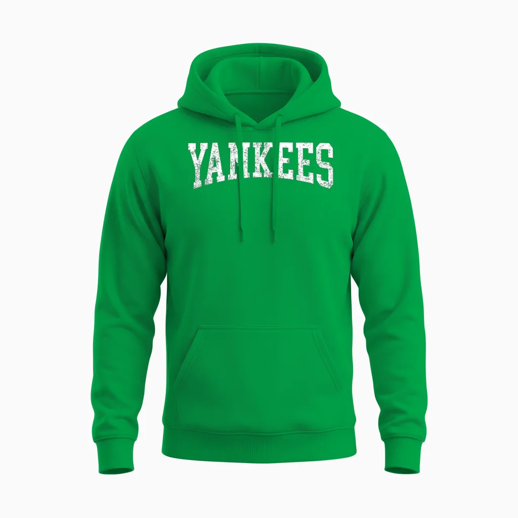 Yankees Vintage Retro Style Classic 70s & 80s Men Women Unisex Hoodie in Irish Green