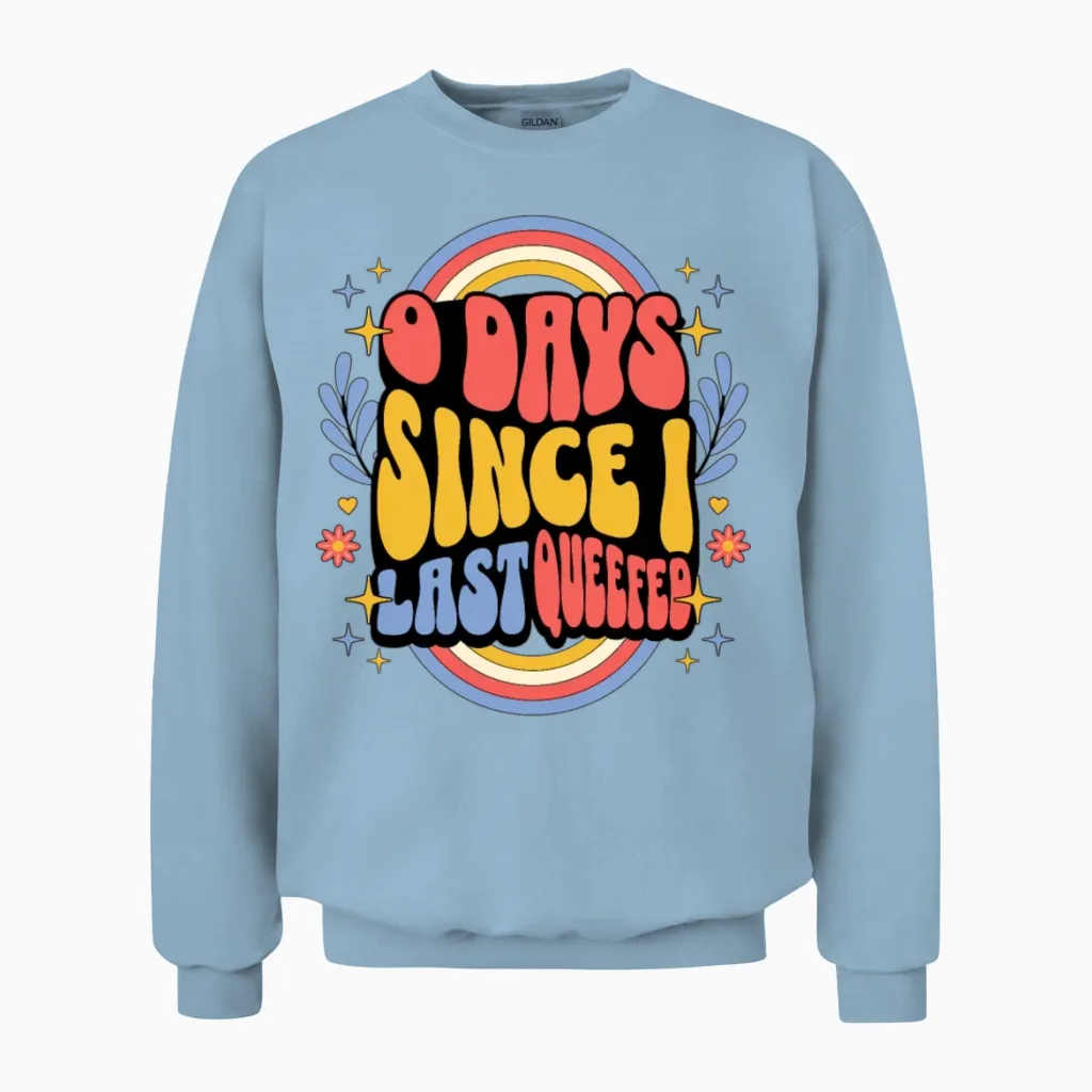 Zero Days Since I Queefed Women's Embarrassing Unisex Sweatshirt - Light Blue