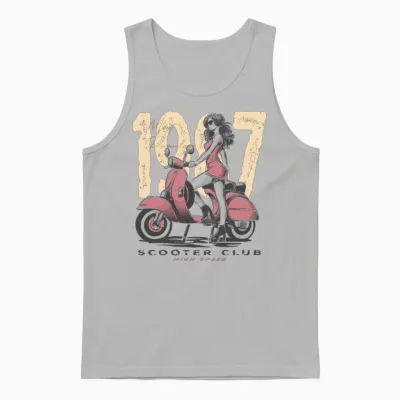 Scooter Club Retro Unisex Tank Top - Ash