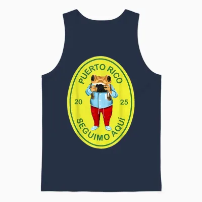 Graphic Funny Frog Retro Deb Tirar Unisex Adults Puerto Rico Frog Concho Retro 2025 T-Shirt Black Small Unisex Tank Top - Navy