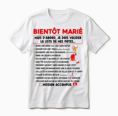 Bachelor Party Soon Married List Funny Evg T-Shirt, Black, S Unisex T-Shirt - White