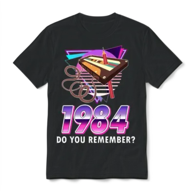 Retro 80s Mottot Party 1984 Vintage Unisex T-Shirt - Black