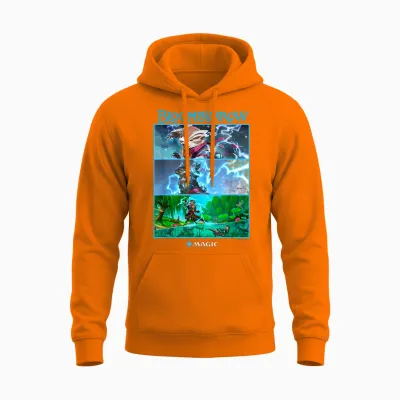 Magic: the Gathering Bloomburrow Panels T-Shirt, Black, S Unisex Hoodie - Safety Orange