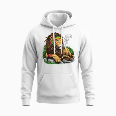 Reggae Rasta Reggae Lion Rasta Rasta Rasta T-Shirt, Black, S Unisex Hoodie - White