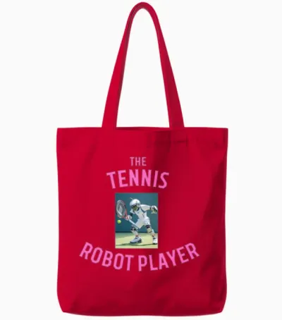 Tennis Robot Player Tote Bags - Red
