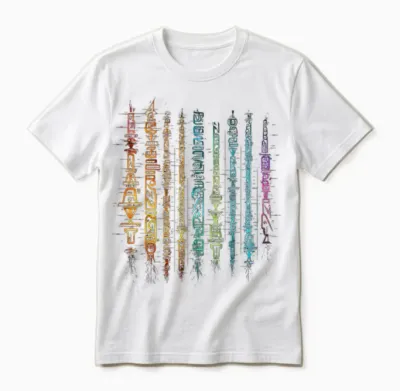 Buntes Kunsttext-Grafikmotiv Unisex T-Shirt - White