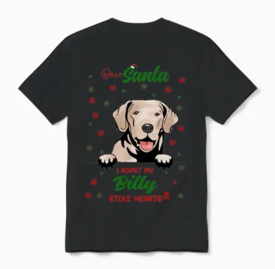 Billy Dog Christmas Dog Breed Unisex T-Shirt - Black