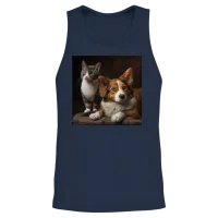 Dog and Cat Lovers Unisex Tank Top - Navy – 2