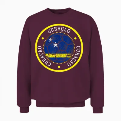 Curacao Fußball, Curacao, Flagge Von Curacao, Curacao-Flagge. Unisex Sweatshirt - Maroon