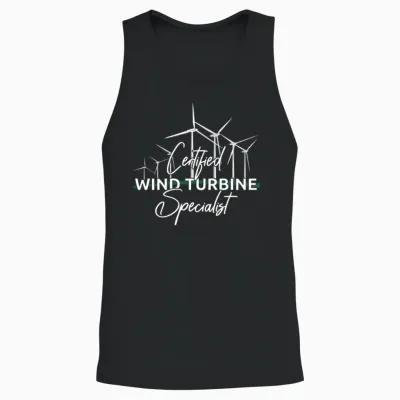 Wind Turbine Technician Windmill Renewable Energy Unisex Tank Top - Black