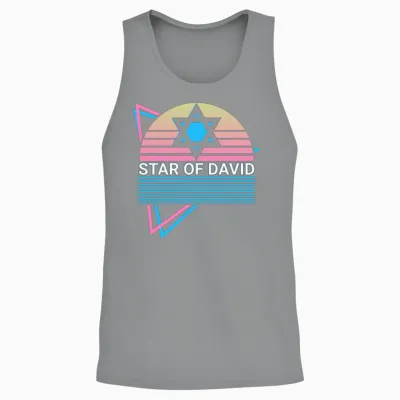 Star of David Jewish Retro Unisex Tank Top - Sport Grey