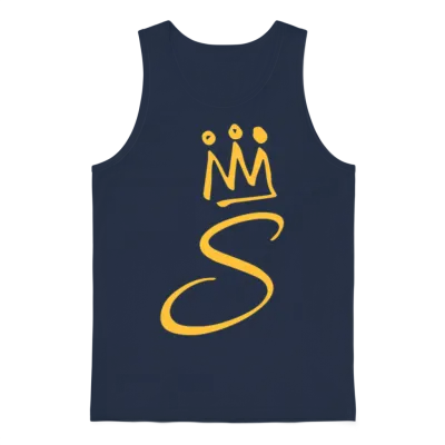 Letter S Unisex Tank Top - Navy