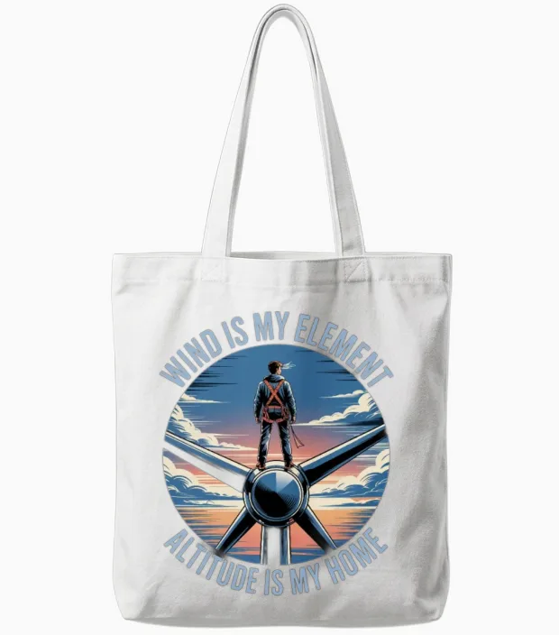 Wind Is My Element Wind Turbine Technician Tote Bags in White