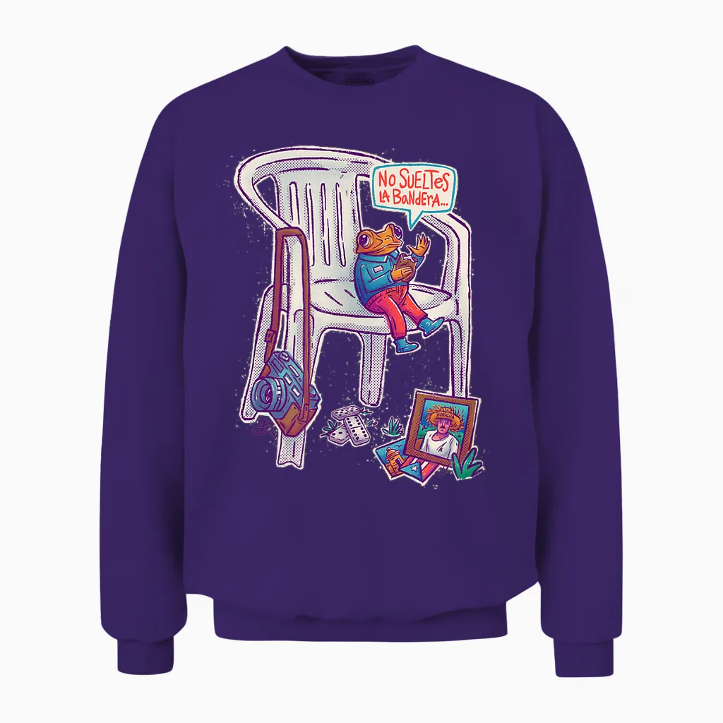 Sillas Blancas Puerto Rico Sapo Concho Bandera Boricua Unisex Sweatshirt in Purple