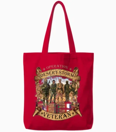 Veterans - Desert Storm Tote Bags - Red