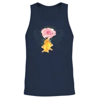 The Glowing Rose in the Fire Unisex Tank Top - Navy – 2