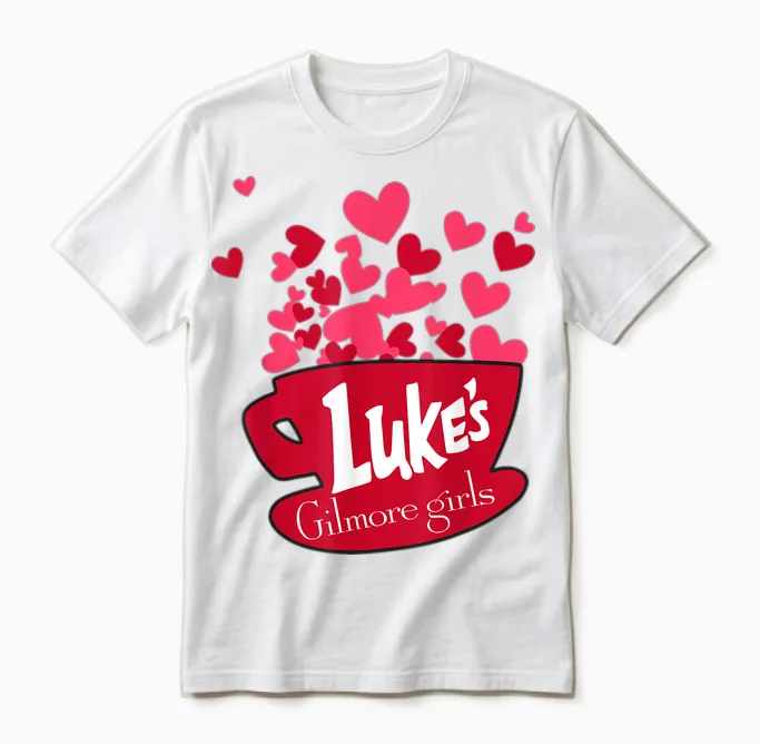 Gilmore Girls Luke's Cup Valentine Unisex T-Shirt in White