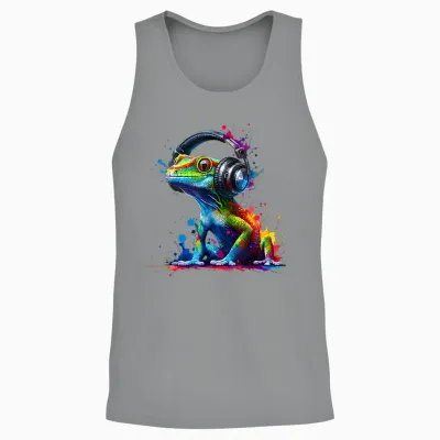 Bunte Splash-Art-Geckos. Eidechsen-Gecko-Liebhaber. Unisex Tank Top - Sport Grey